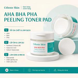 CÉLESTE SKIN AHA BHA PHA PEELING TONER PAD 60 MIẾNG/HỘP