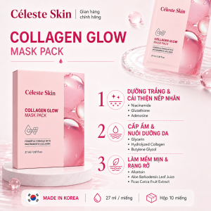 CÉLESTE SKIN COLLAGEN GLOW MASK PACK 10 MIẾNG / HỘP